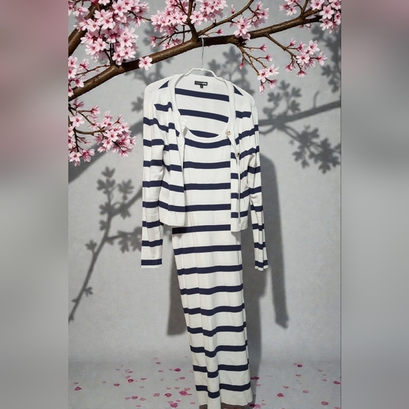 Fashion Nova Christiana Striped Sweater Midi Dress Set-Navy/combo Size 1X (NWOT) - Picture 6 of 10